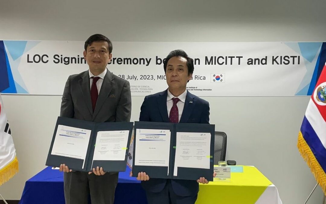 Costa Rica y Corea firman carta de compromiso para cooperación en sistemas de información en Ciencia y Tecnología