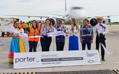 Porter Airlines ofrecerá vuelos todo el año desde Canadá hacia Guanacaste, Costa Rica